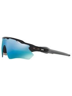 Oakley OO9208 Men's Radar EV Path Prizm Polarised Wrap Sunglasses - view 2, Black/Mirror Blue