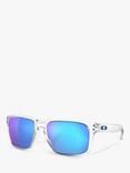 Oakley OO9417 Men's Holbrook XL Prizm Polarised Square Sunglasses, Clear/Mirror Blue