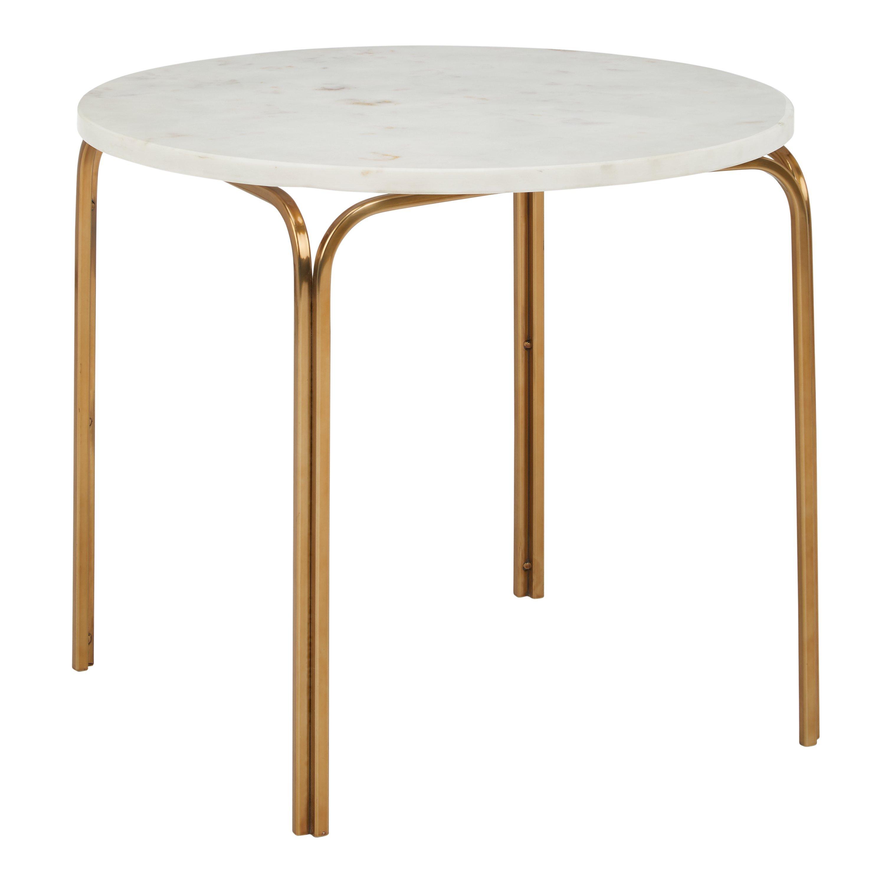 John Lewis & Partners Azra Marble Side Table, White