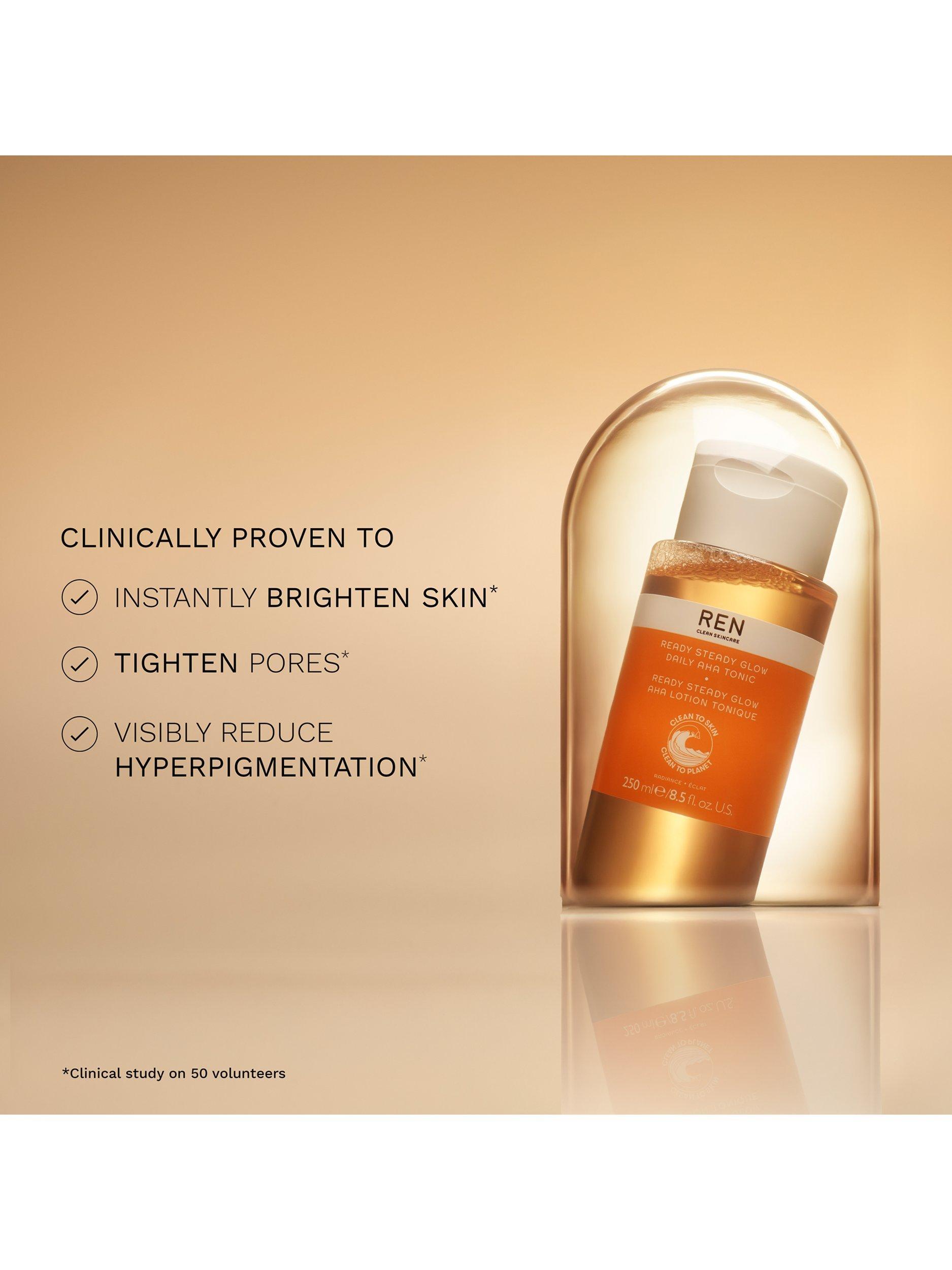 Product image 2 of 9, which shows REN Clean Skincare Ready Steady Glow Daily AHA Tonic, 250ml