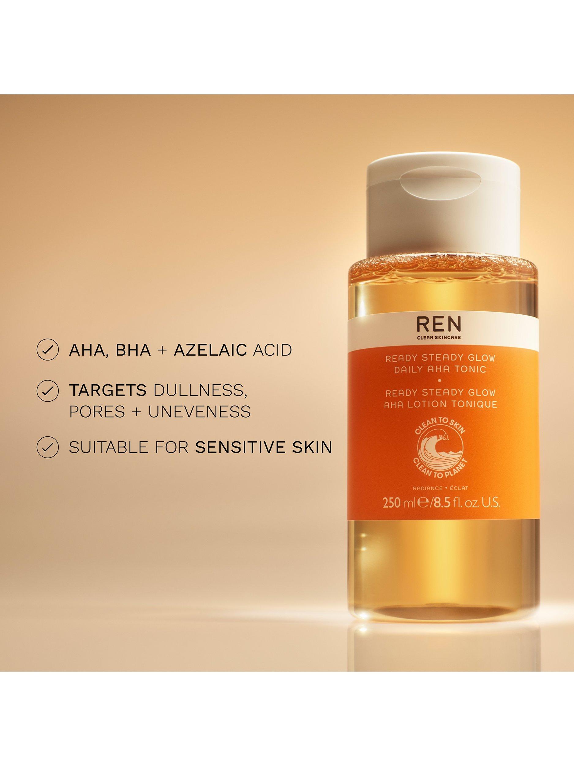 Product image 3 of 9, which shows REN Clean Skincare Ready Steady Glow Daily AHA Tonic, 250ml