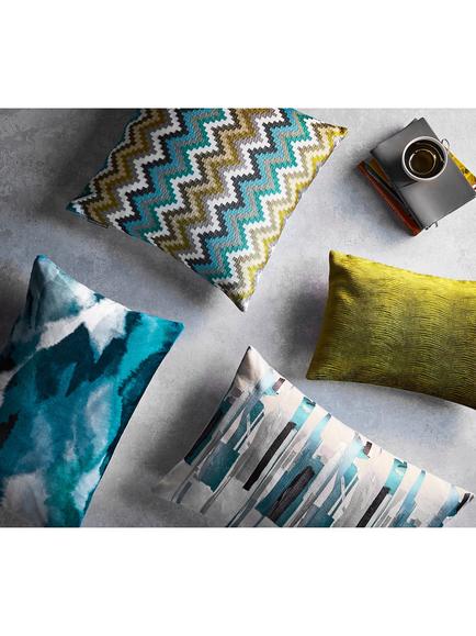 Harlequin Zeal Cushion - view 2, Teal / Ink