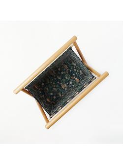 John Lewis William Morris Strawberry Thief Knitting Storage Frame, Navy - view 2, Navy