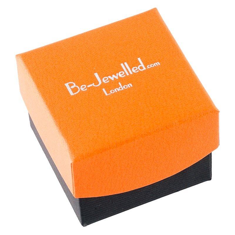 Product image 3 of 3, which shows Be-Jewelled Sterling Silver Oblong Cognac Earrings, Amber