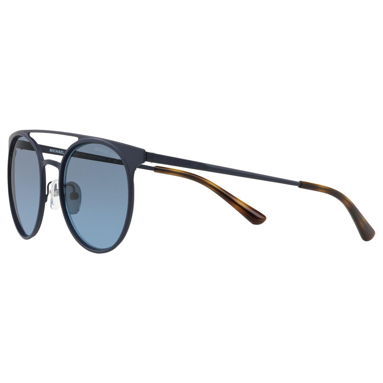 Product image 2 of 11, which shows Michael Kors MK1030 Women's Grayton Round Sunglasses, Matte Blue