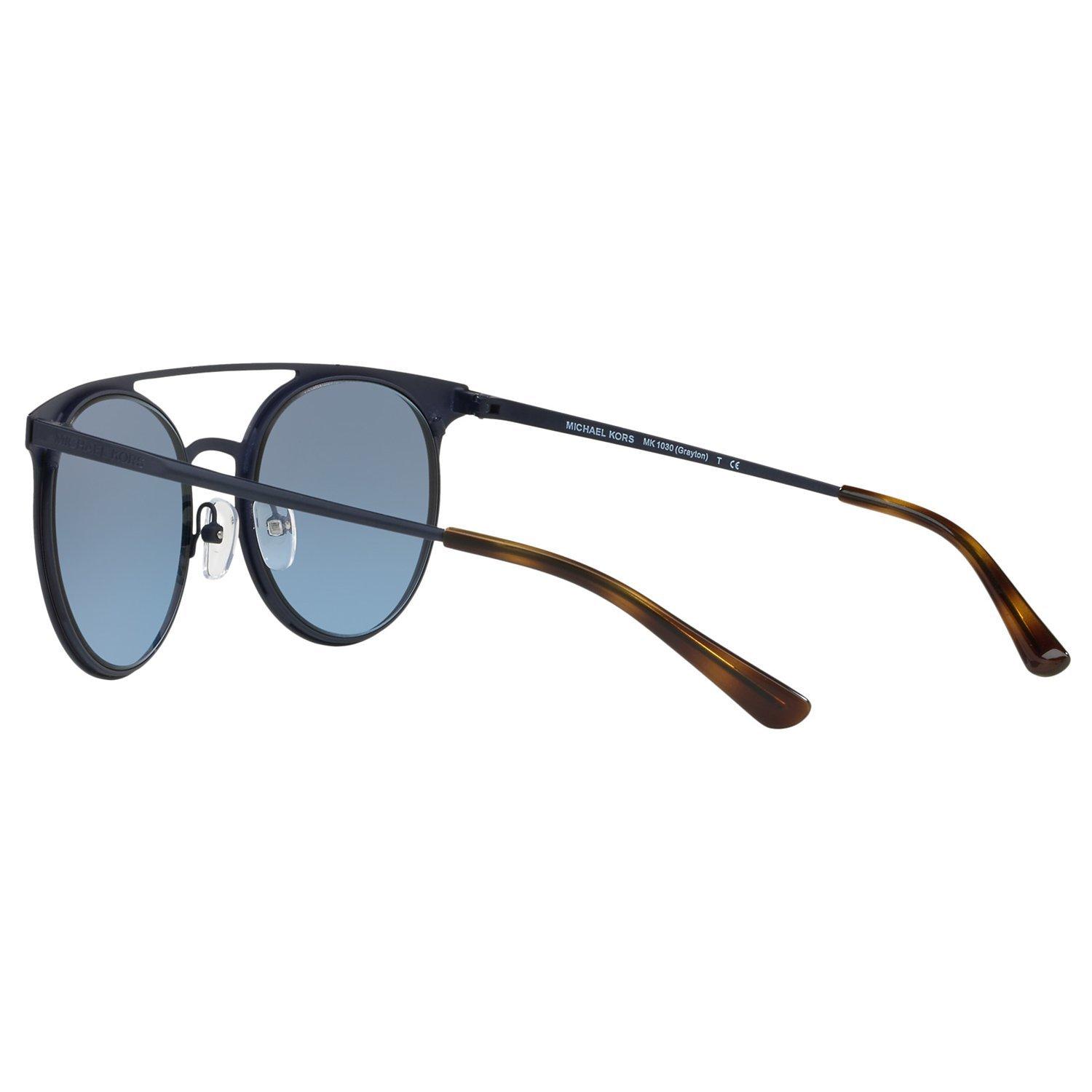 Product image 5 of 11, which shows Michael Kors MK1030 Women's Grayton Round Sunglasses, Matte Blue
