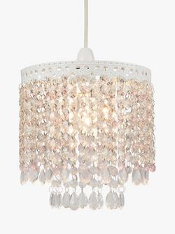 John Lewis Laila Easy-to-Fit Ceiling Shade, Pink, White