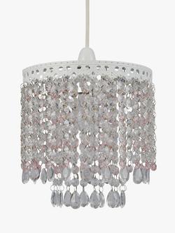 John Lewis Laila Easy-to-Fit Ceiling Shade, Pink - view 2, White