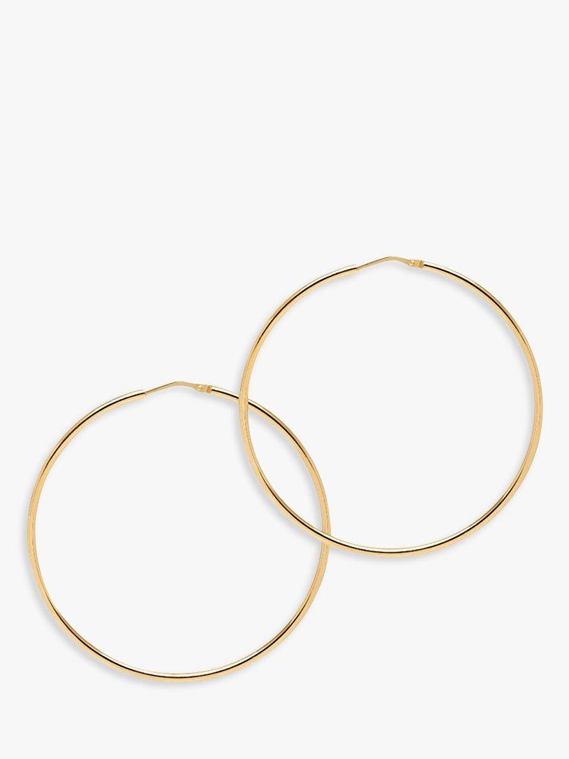 Product image 1 of 3, which shows The Hoop Station La Chica Latina Medium Hoop Earrings, Gold