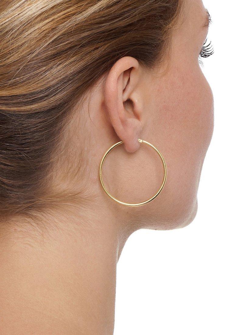 Product image 2 of 3, which shows The Hoop Station La Chica Latina Small Hoop Earrings, Gold