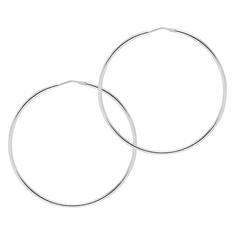 Product image 1 of 3, which shows The Hoop Station La Chica Latina Medium Hoop Earrings, Silver