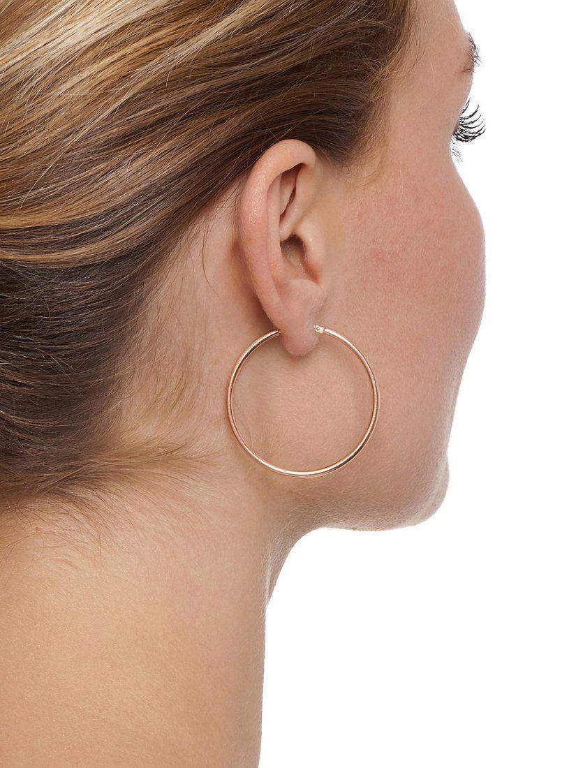 Product image 2 of 3, which shows The Hoop Station La Chica Latina Small Hoop Earrings, Rose Gold