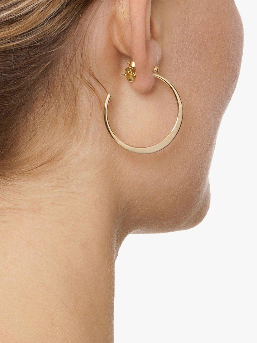 Product image 2 of 4, which shows The Hoop Station La Graduata Hoop Earrings, Gold