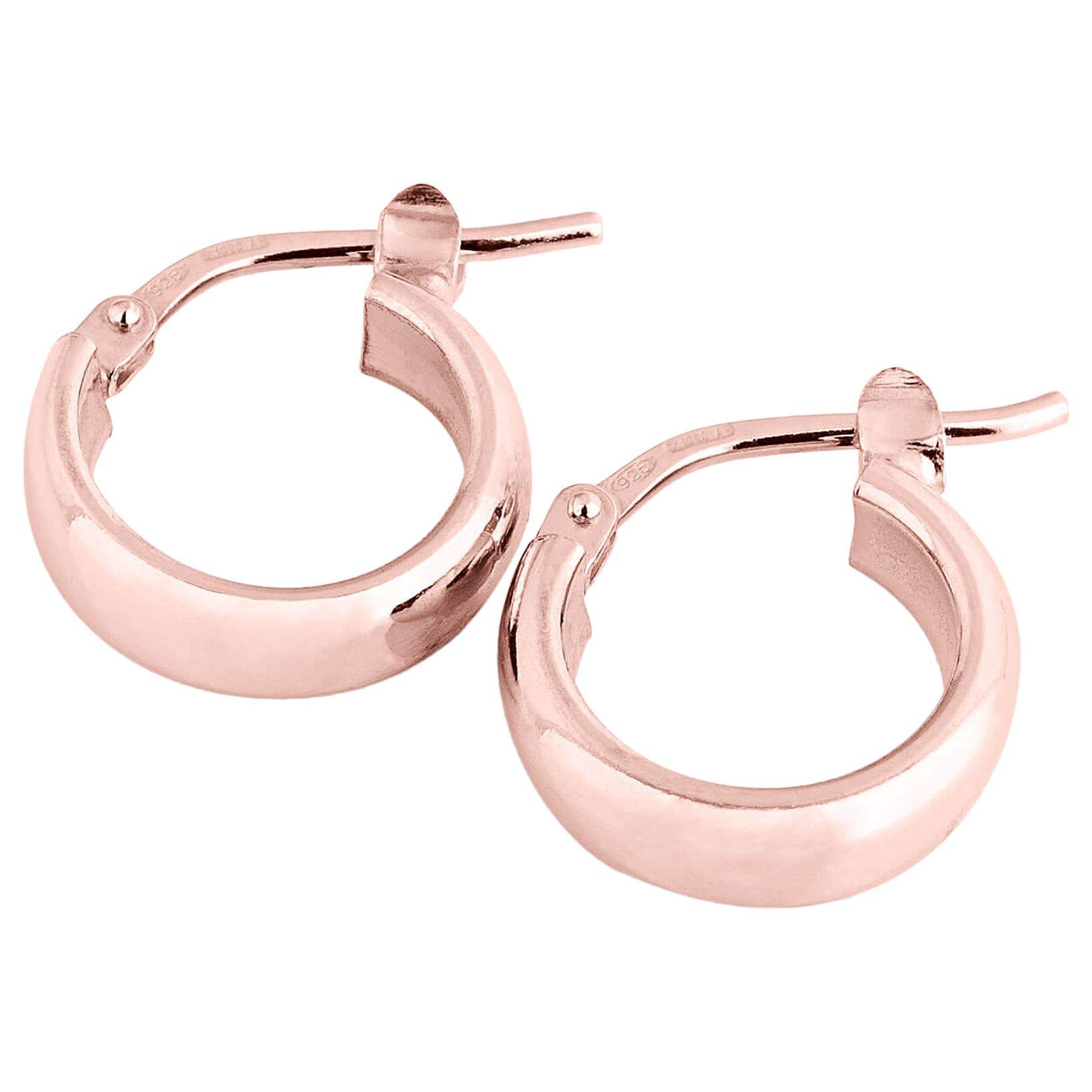 Product image 1 of 4, which shows The Hoop Station La Elba Huggie Small Hoop Earrings, Rose Gold