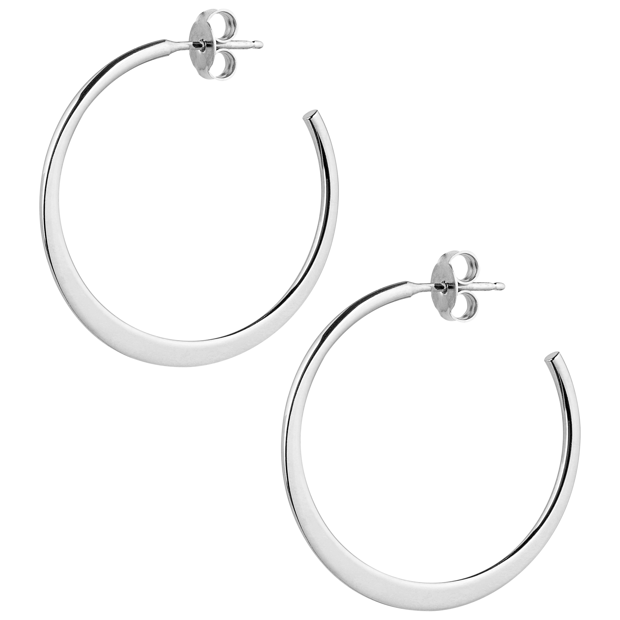Product image 1 of 3, which shows The Hoop Station La Graduata Hoop Earrings, Silver