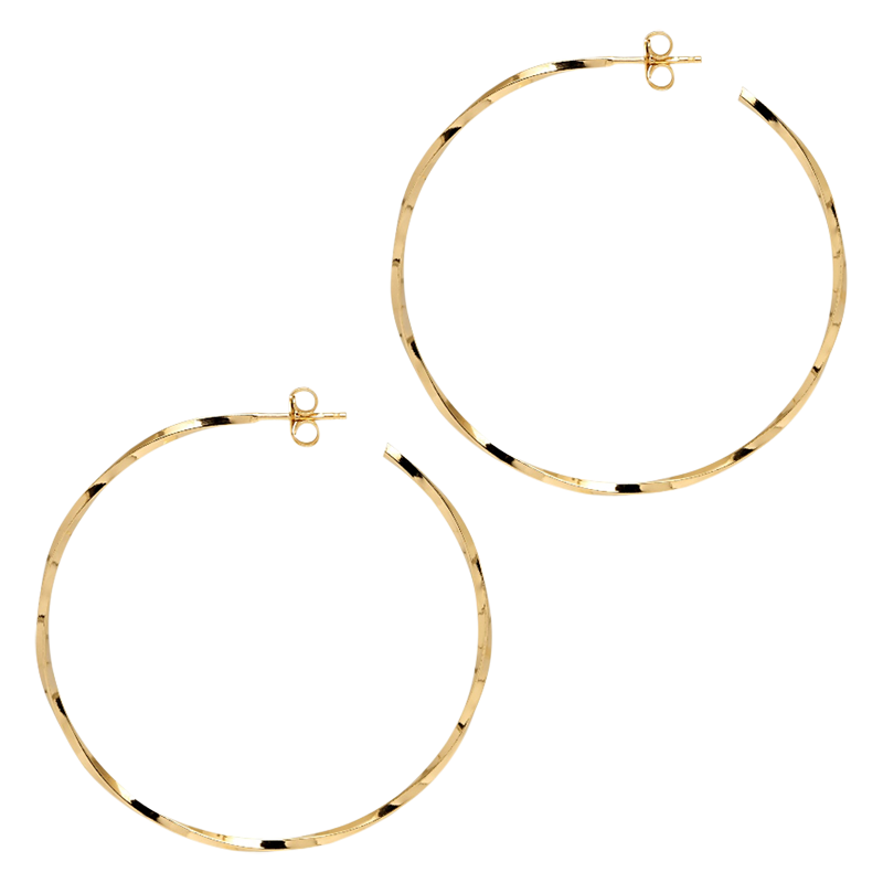 Product image 1 of 3, which shows The Hoop Station La Lago Di Como Medium Hoop Earrings, Gold