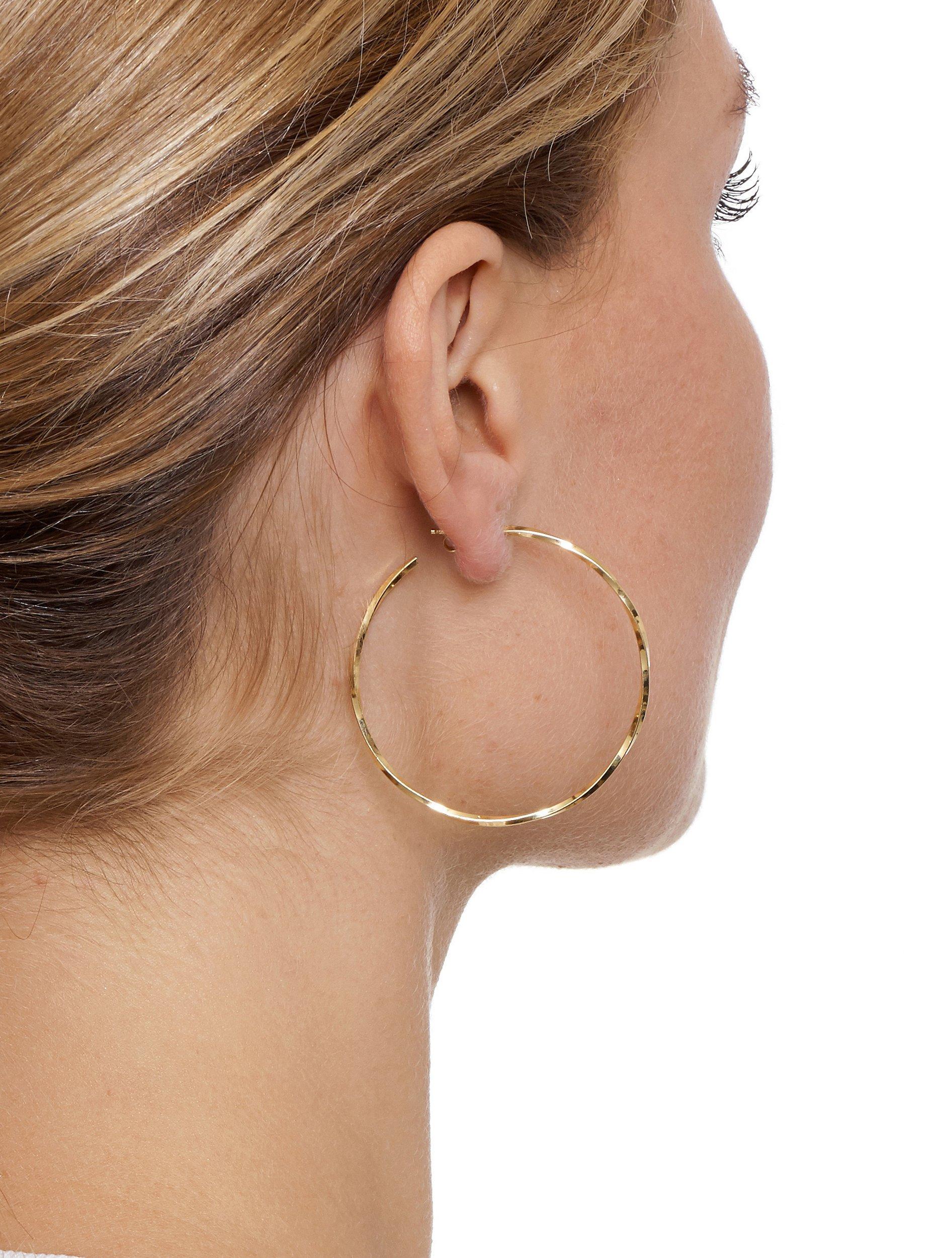 Product image 2 of 3, which shows The Hoop Station La Lago Di Como Medium Hoop Earrings, Gold