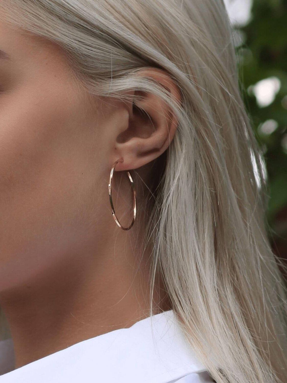Product image 4 of 4, which shows The Hoop Station La Lago Di Como Small Hoop Earrings, Rose Gold