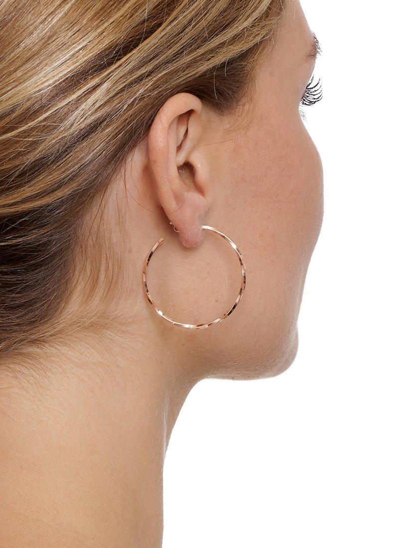 Product image 2 of 4, which shows The Hoop Station La Lago Di Como Small Hoop Earrings, Rose Gold
