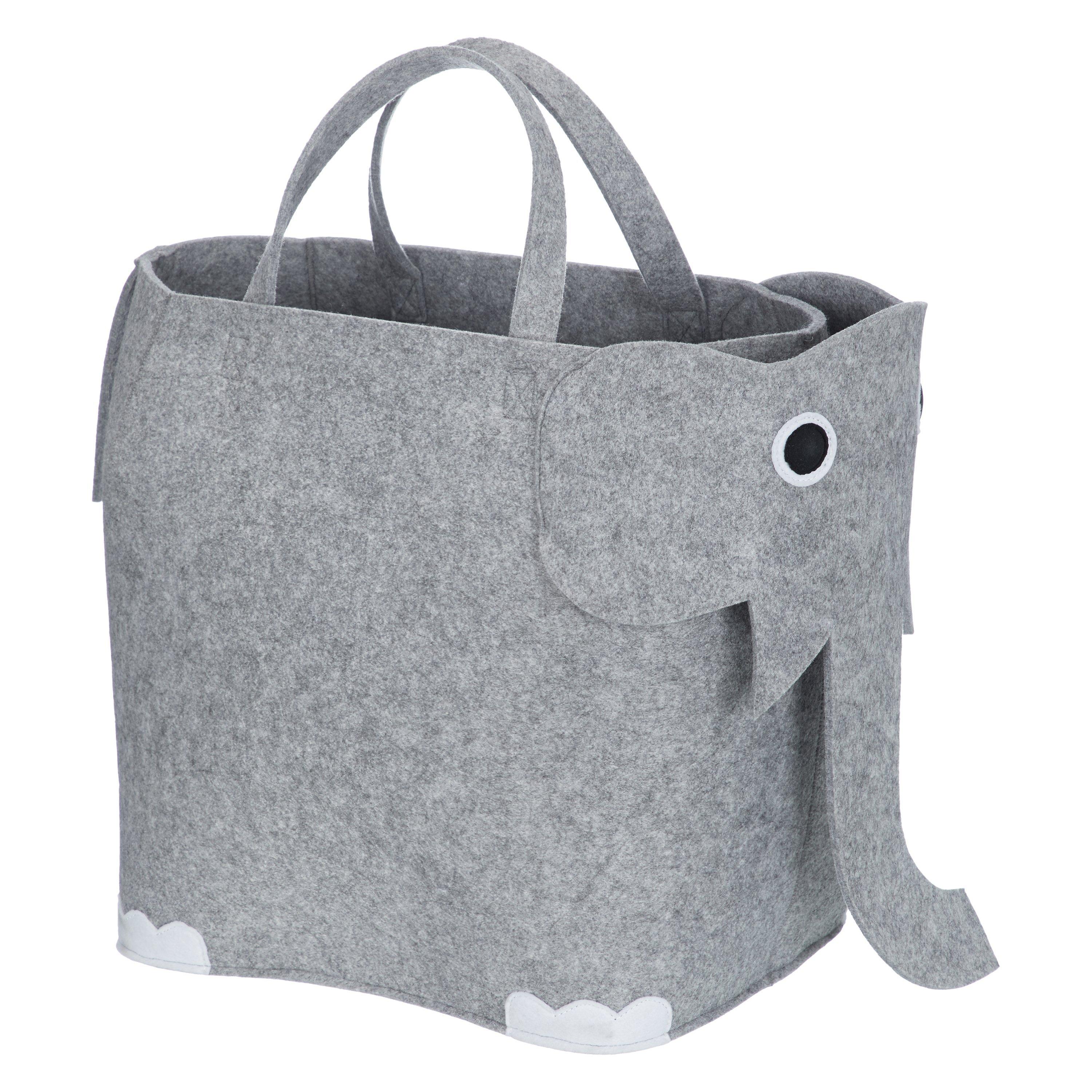 little home at John Lewis Elephant Felt Storage Bin, Grey