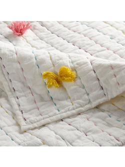 little home at John Lewis Pom Pom Quilt, Multi - view 2, Multi