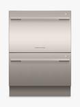 Fisher & Paykel DD60DDFHX9 Double DishDrawer Integrated Dishwasher, Stainless Steel