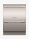 Fisher & Paykel DD60DDFHX9 Double DishDrawer Integrated Dishwasher, Stainless Steel