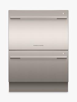 Fisher & Paykel DD60DDFHX9 Double DishDrawer Integrated Dishwasher, Stainless Steel, Stainless Steel