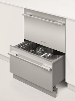 Fisher & Paykel DD60DDFHX9 Double DishDrawer Integrated Dishwasher, Stainless Steel - view 2, Stainless Steel