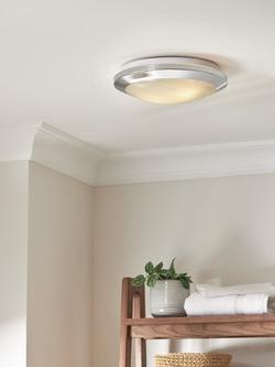 John Lewis Kara Flush Bathroom Ceiling Light - view 2, Chrome