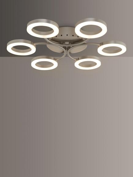 John Lewis Boyd 6 Arm Semi Flush Ceiling Light, Brass, Matt Nickel