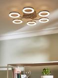 John Lewis Boyd 6 Arm Semi Flush Ceiling Light, Brass