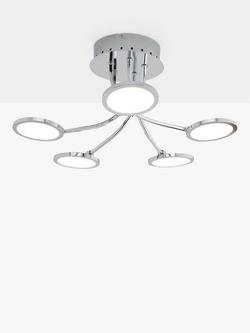 John Lewis Malmo LED Semi Flush Ceiling Light, Chrome, Chrome
