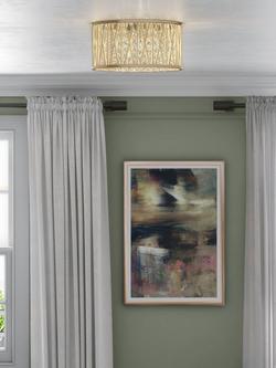 John Lewis Emilia Crystal Drum Flush Ceiling Light - view 2, Gold