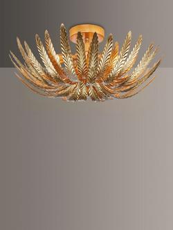 John Lewis Montserrat Leaf Semi Flush Ceiling Light, Gold