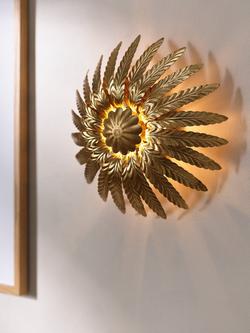 John Lewis Montserrat Leaf Semi Flush Ceiling Light - view 2, Gold