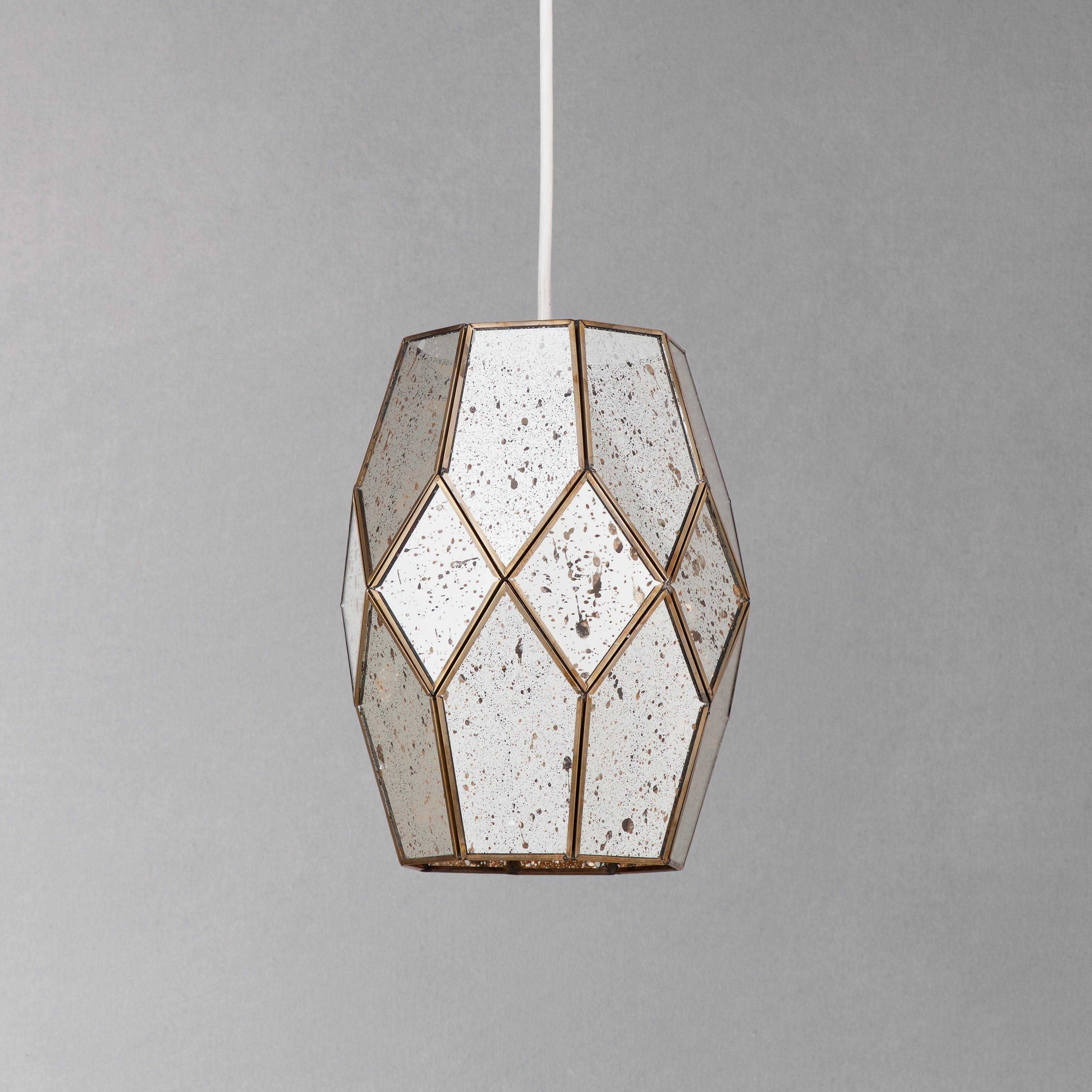 John Lewis Romy Easy to Fit Mirrored Glass Ceiling Shade Gold