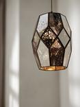 John Lewis Romy Easy-to-Fit Mirrored Glass Ceiling Shade, Gold