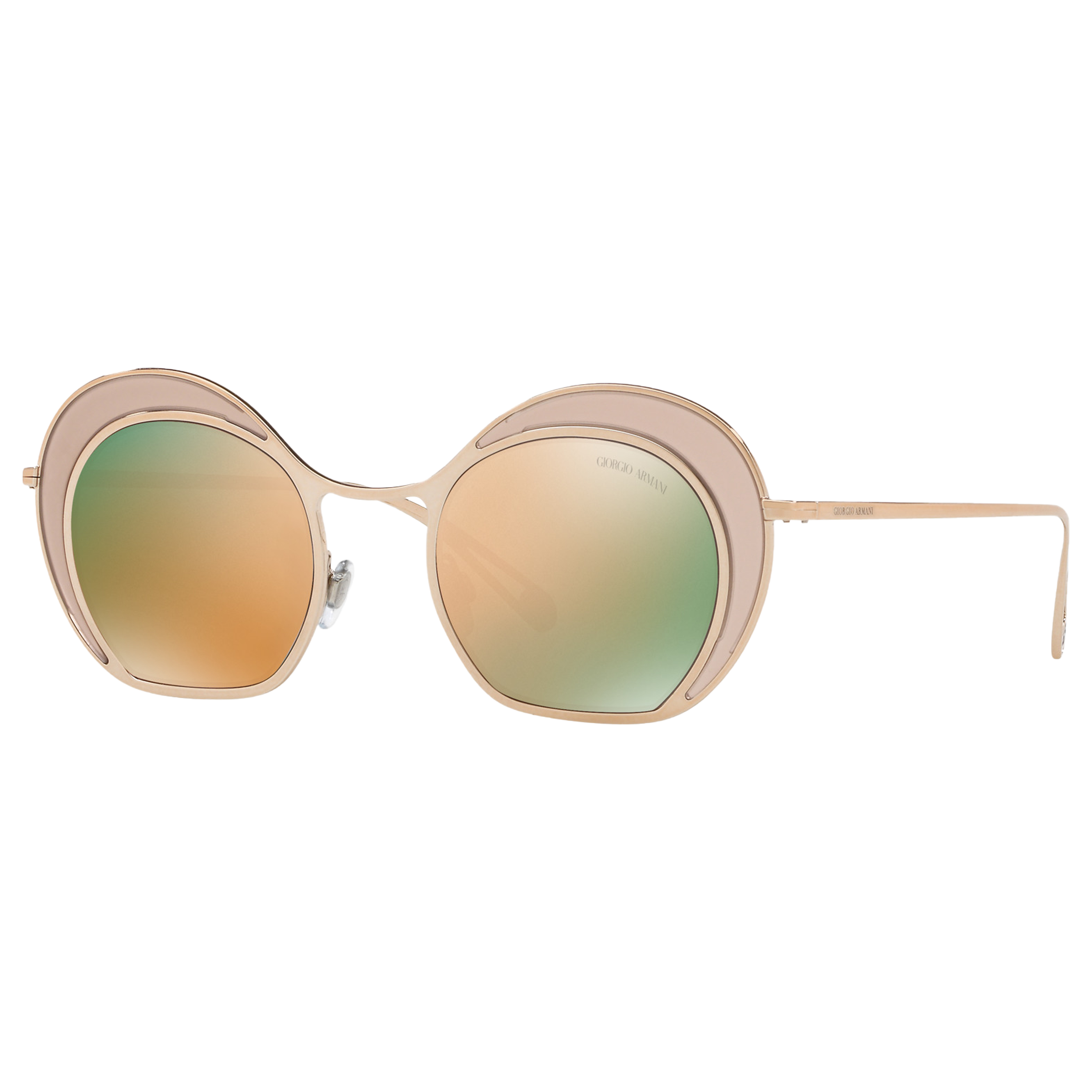 Giorgio Armani AR607347 Women's Round Sunglasses, Gold