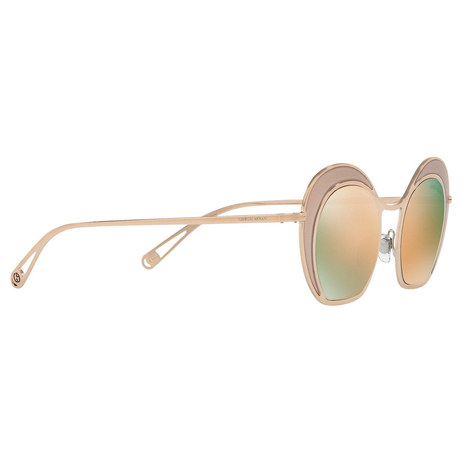 Giorgio Armani AR607347 Women's Round Sunglasses, Gold