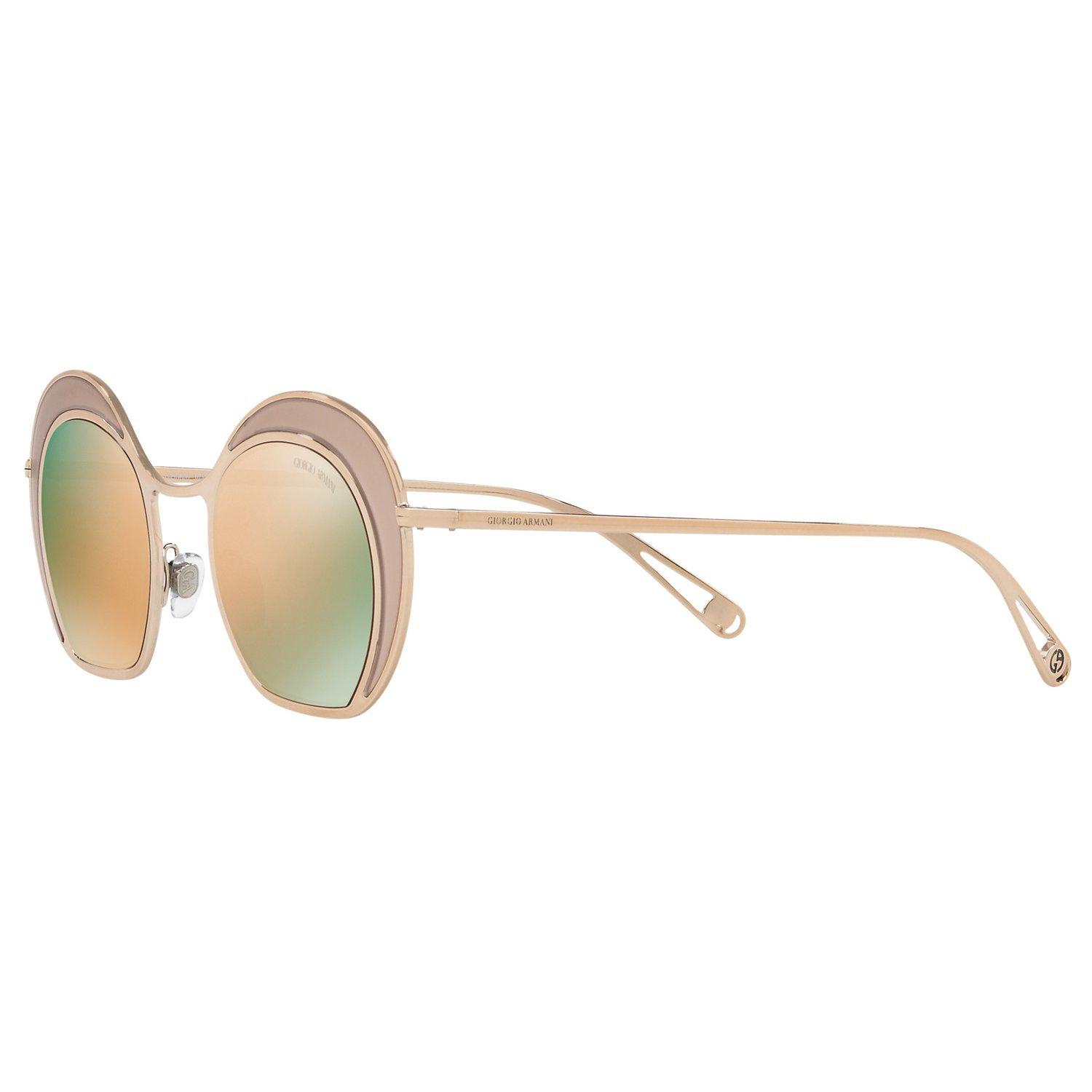 Giorgio Armani AR607347 Women's Round Sunglasses, Gold