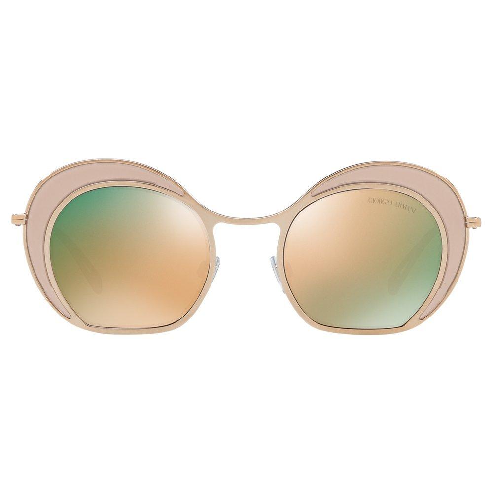 Giorgio Armani AR607347 Women's Round Sunglasses, Gold