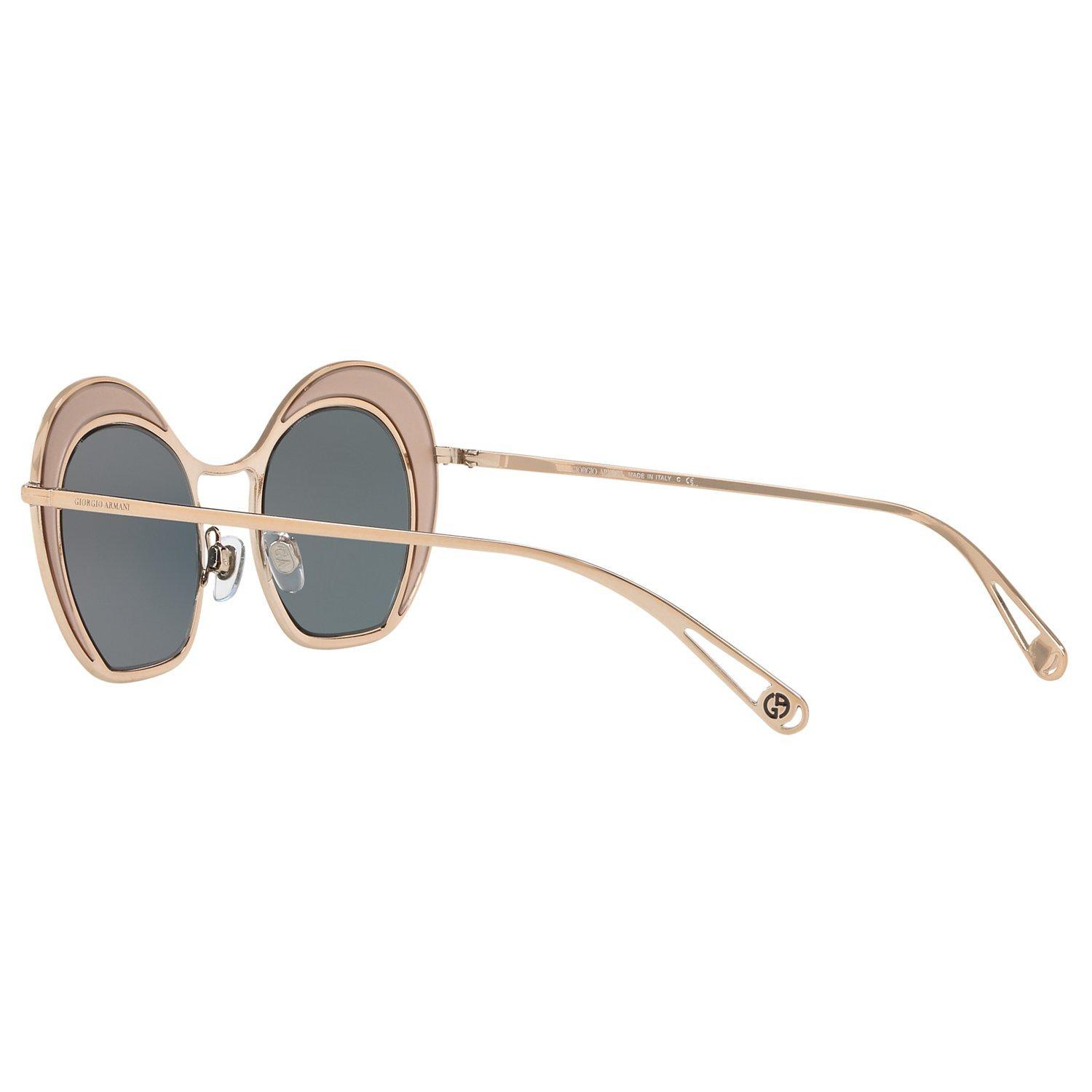 Giorgio Armani AR607347 Women's Round Sunglasses, Gold