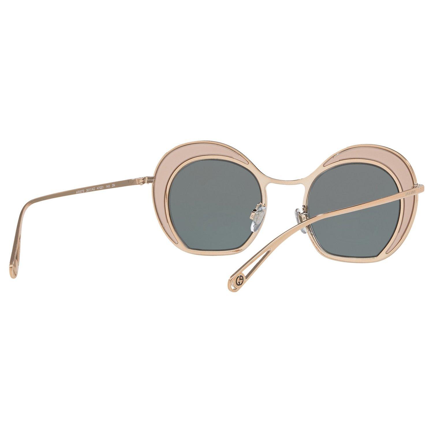 Giorgio Armani AR607347 Women's Round Sunglasses, Gold