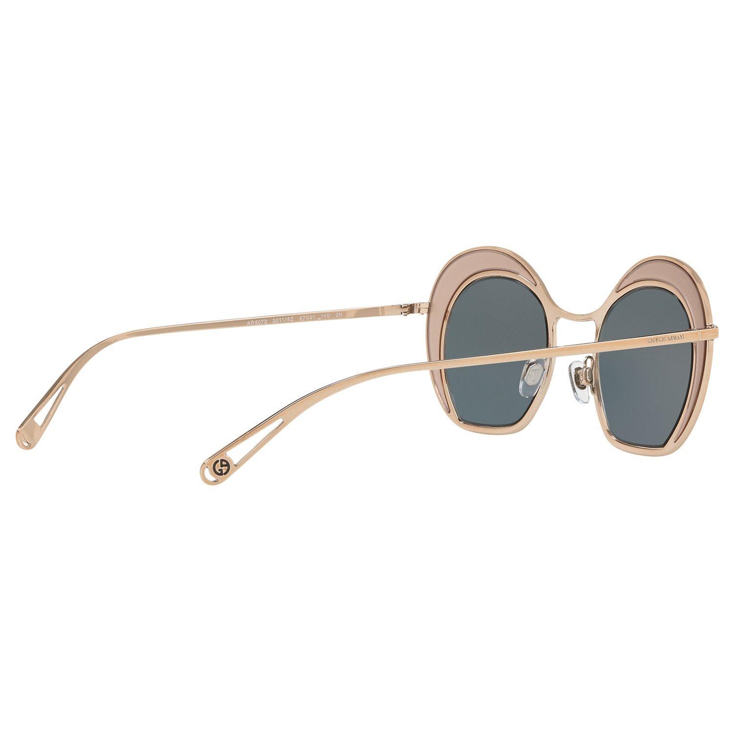 Giorgio Armani AR607347 Women's Round Sunglasses, Gold