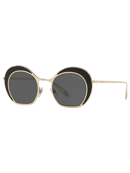 Giorgio Armani AR607347 Women's Round Sunglasses, Black/Gold