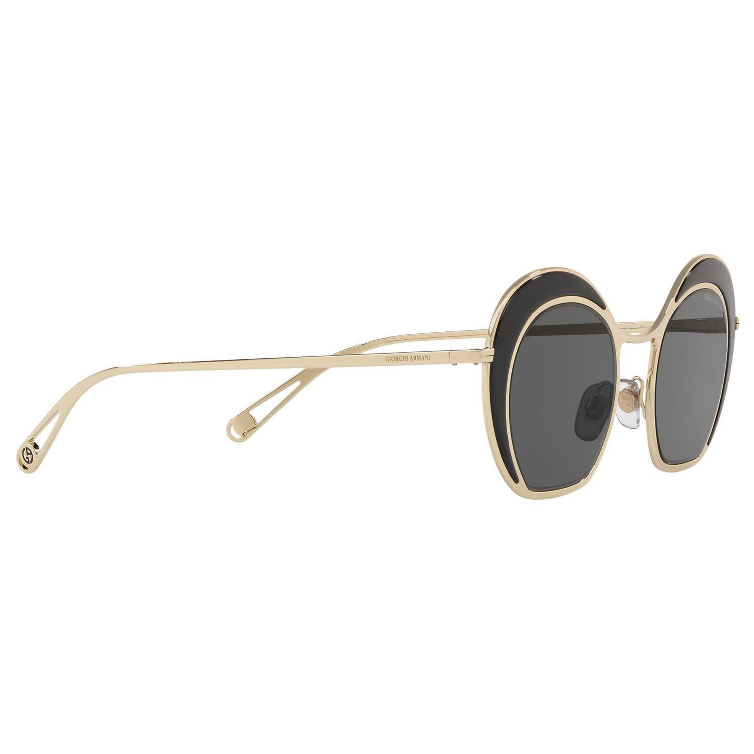 Product image 11 of 11, which shows Giorgio Armani AR607347 Women's Round Sunglasses, Black/Gold