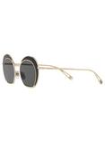 Giorgio Armani AR607347 Women's Round Sunglasses, Black/Gold