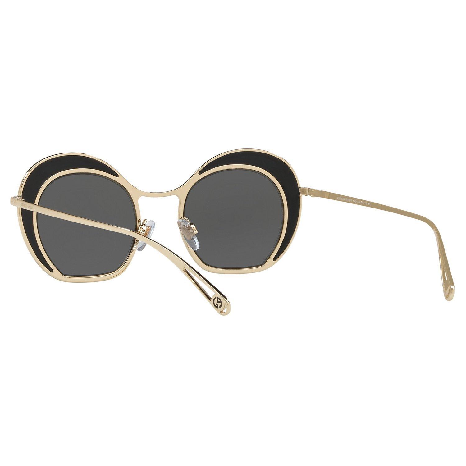 Product image 6 of 11, which shows Giorgio Armani AR607347 Women's Round Sunglasses, Black/Gold