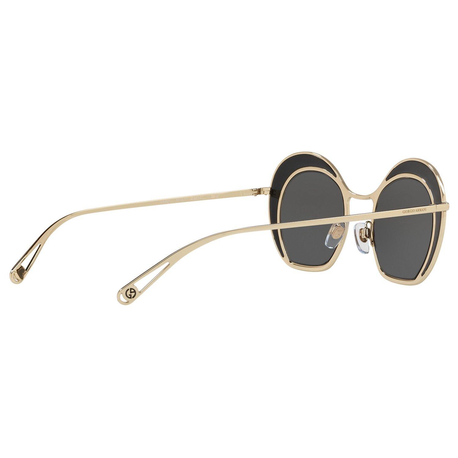 Product image 9 of 11, which shows Giorgio Armani AR607347 Women's Round Sunglasses, Black/Gold